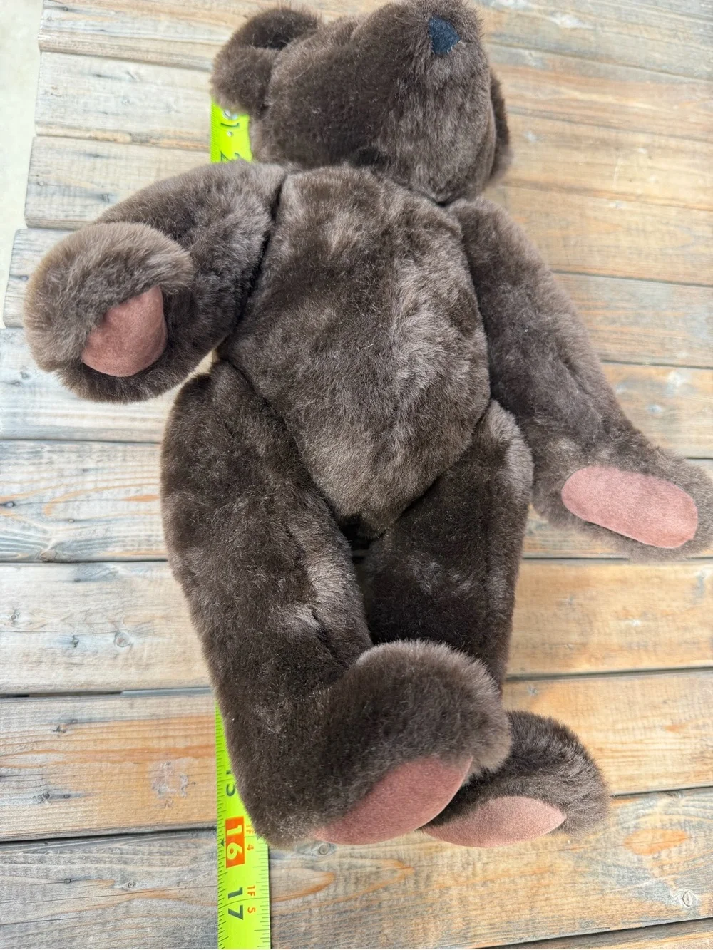 Vintage Vermont Teddy Bear Company Brown Plush Posable Bear 16”